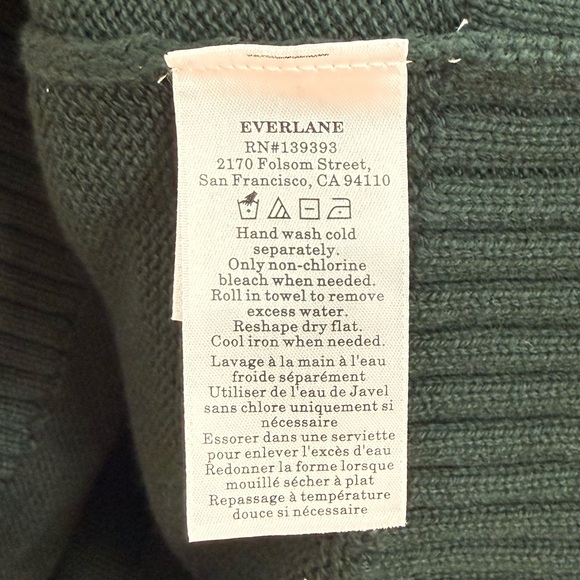 ✨ NWT Everlane The Cotton Honeycomb Square Crew Sweater in Green ✨ - Picture 4 of 6